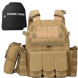 Set Vesta Tactica Reglabila + 2 Placi Balistice NIJ IV, Linovit&reg;, pentru Airsoft, Paintball, Tir sportiv, Outdoor, Vanatoare, Material Oxford 600D, Si