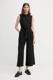 Dkny salopetă culoarea negru, cu guler, DD5B1L16