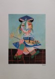 Pablo Picasso - La Fille de l artiste a deux ans et demi avec un bateau (Fiica artistului la doi ani si jumatate cu o barca), litografie originala