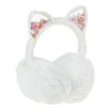 Aparatori Urechi Fete Blana Alba Urechi 3D Confetti Multicolor Perle Roz Accesorii Iarna Copii
