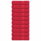 vidaXL Prosoape de m&acirc;nă 10 buc Roșu 50x100 cm 360 g/m&sup2; 100% bumbac