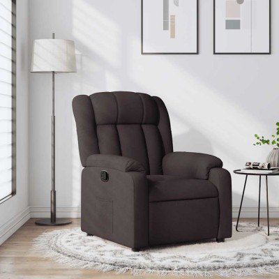 vidaXL Fotoliu rabatabil, maro &amp;icirc;nchis, material textil 373579 foto