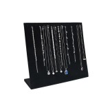 Panou Prezentare Bijuterii Lanturi Bratari Lemn Catifea 16 Agatatori Negru Gri 33x29cm