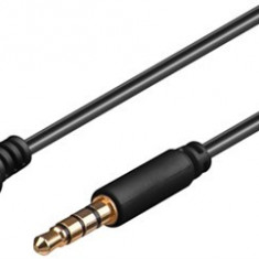 Cablu audio 3.5mm 4p tata - 3.5mm 4p mama contacte aurite iPhone, 1.5m