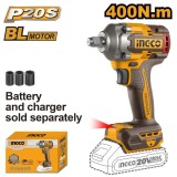 Cumpara ieftin Masina de insurubat Pistol cu impact 400nM, 20V 1/2 , fara acumulator Ingco CIWLI20401