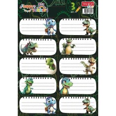 Set etichete școlare Tanex tls-801, Dino. 30 buc/set