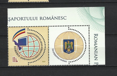 ROMANIA 2023 - ZIUA PASAPORTULUI ROMANESC, VINIETA 1, MNH - LP 2408 foto