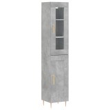 Cumpara ieftin Dulap inalt, gri beton, 34,5x34x180 cm, lemn prelucrat