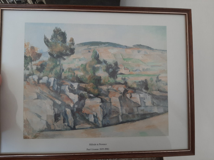 Paul Cezanne &quot;Dealuri &icirc;n Provence&quot; (print inrămat, 41/31 cm)