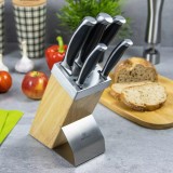 Set cutite cu suport, 6 elemente, cu maner negru, Kinghoff