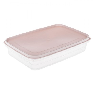 Caserolă Alimentară, Model 2.1L, Capac Powder Pink, Plastic, Potrivită pentru Mașina de Spălat Vase și Cuptorul cu Microunde foto