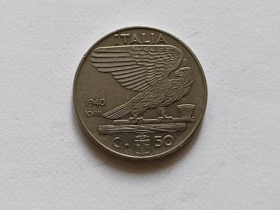Italia -50 Centesimi 1940-Magnetică foto