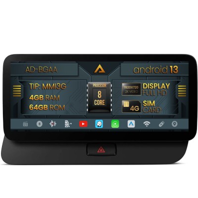 Navigatie Audi Q5 (2009-2017), MMI 3G, Android 13, AA-Octacore, 4GB RAM + 64GB ROM, 12.3 Inch - AD-BGAA12004H+AD-BGRKITQ5002 foto