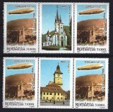 Romania 2004 - Lp 1652 a - 75 de ani de la zborul Zeppelinului deasupra Brasovului - doua tb. + vinieta la mijloc - MNH ***, Nestampilat