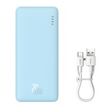 POWER BANK Baseus Airpow, 10000mAh, 20W, 1 x USB; 1 x USB Type-C, total 3A, albastru, &quot;P10022801313-00&quot; (timbru verde 0.98 lei) - 6932172646967