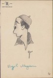 180S Caricatură Virgil Madgearu, anii 1930, Geo Dumitrescu, semnată