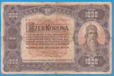 (5) BANCNOTA UNGARIA - 1.000 KORONA 1920 (1 IANUARIE1920) SERIA B01/170051, RARA foto