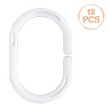 Set Inele Perdea de Duș, 12 Buc, Transparent, Oem