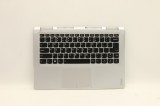 Carcasa superioara cu tastatura palmrest Laptop, Lenovo, Yoga 710-14ISK Type 80TY, 5CB0L47424, AM1JH000210, iluminata, argintie, layout US