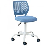 Scaun de birou, SoBuy, mesh, alb si albastru,FST64-BL