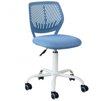 Scaun de birou, SoBuy, mesh, alb si albastru,FST64-BL foto