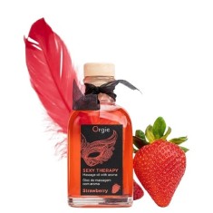 Sex Oral - Orgie Terapie Sexy Set (ulei de masaj, pana, ghid Masaj cu Buzele) cu Aroma de Capsuni pentru Masaj cu Buzele