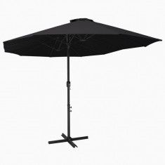 Umbrela de soare exterior cu stalp aluminiu, negru, 460x270 cm GartenMobel Dekor