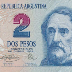 ARGENTINA █ bancnota █ 2 Pesos █ 1994 █ P-340b █ UNC █ necirculata