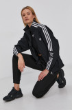 Adidas Originals Geacă femei, culoarea negru, de tranzitie