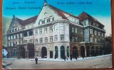 Carte postala, Brasov, hotel Coroana, perioada interbelica