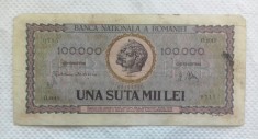 BANCNOTA 100.000 LEI 1947 foto