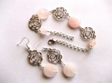 Set bratara si cercei cu cuart roz 42580