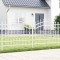 vidaXL Gard de Grădină Alb 140 cm Oțel vopsit &icirc;n pulbere 42003974