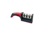 Cumpara ieftin Ascutitor de cutite in 3 trepte, maner plastic, rosu/negru, Oem