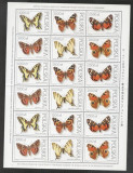 Poland 1991 Butterflies x 3 sets - 1 sheet fold MNH DC.008, Nestampilat