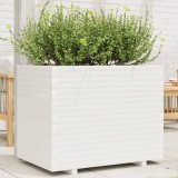 Cumpara ieftin Jardinieră de grădină, alb, 90x60x72,5 cm, lemn masiv de pin