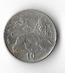 Moneda 10 matonas 1931 - Ethiopia foto