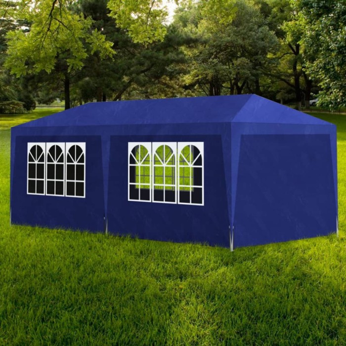 Gossi cort de petrecere, albastru, 3 x 6 m