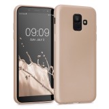 Husa Kwmobile pentru Samsung Galaxy A6 (2018), Silicon, Auriu, 46374.66, Carcasa