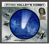 Coreea de Nord.1985 Cometa Halley-Bl. SC.199, Nestampilat