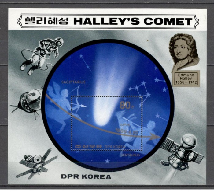 Coreea de Nord.1985 Cometa Halley-Bl. SC.199