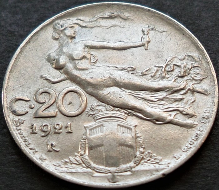Moneda istorica 20 CENTESIMI - ITALIA, anul 1921 * cod 4250 = excelenta