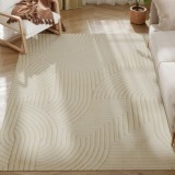 HOMCOM Covor Fabricat Mecanic, 15 mm inalt, Versatil, Anti-Alunecare, Alb Crem | Aosom Romania