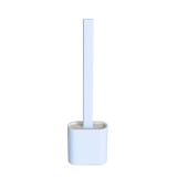 Perie WC din Silicon cu Suport Autoadeziv pe Perete si Cap Flexibil pentru Vasul de Toaleta, Albastru, CBD CORAL BEST DEALS 9.8 cm 4.3 cm 36.5 cm Alba