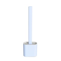 Perie WC din Silicon cu Suport Autoadeziv pe Perete si Cap Flexibil pentru Vasul de Toaleta, Albastru, CBD CORAL BEST DEALS 9.8 cm 4.3 cm 36.5 cm Alba