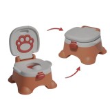 Olita Ergonomica Tiibaby, Model cu Spatar Inalt si Vas Detasabil pentru Igienizare Rapida, Baza Fixa Antiderapanta, Portocaliu