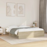 VidaXL Cadru pat fără saltea stejar sonoma, 160x200 cm, lemn prelucrat