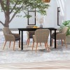 VidaXL Set de servit masa pentru grădină, 5 piese, cu perne, maro 3099513