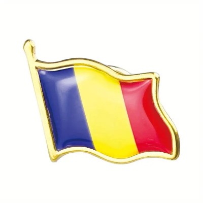 Insigna tip drapel tricolor Romania, tip brosa, 22mm foto