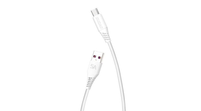 Dudao L2T cablu USB-USB-C 5A, 2m (alb)